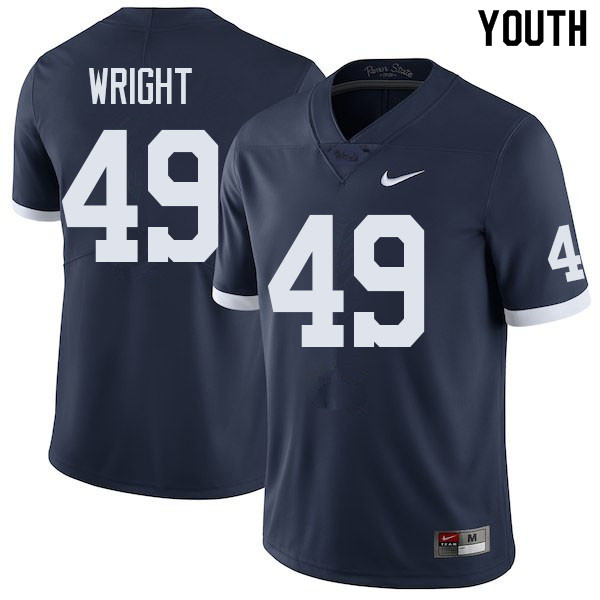 Youth #49 Michael Wright Penn State Nittany Lions College Football Jerseys Sale-Retro